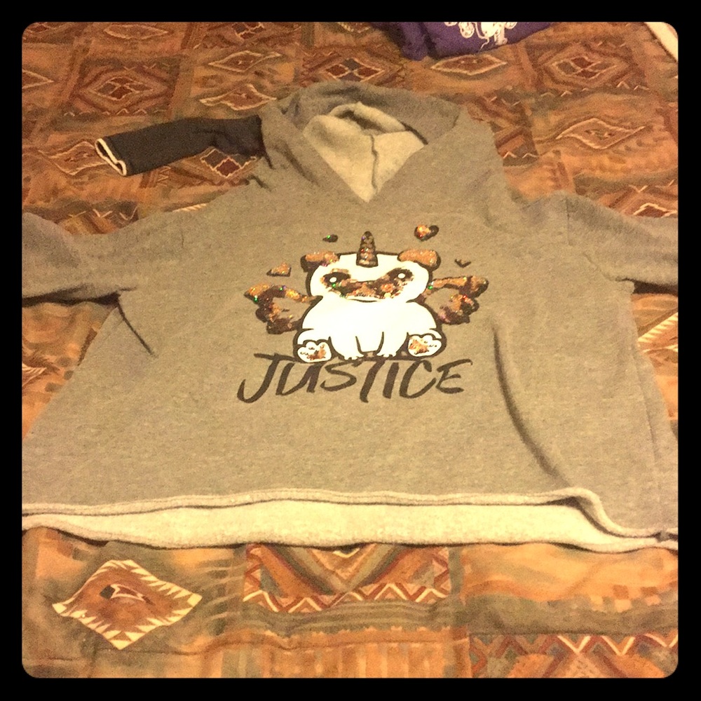 Uni-Pug sequin hoodie